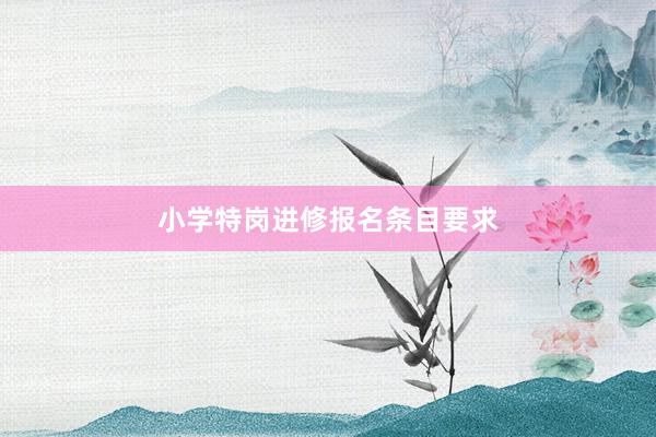 小学特岗进修报名条目要求