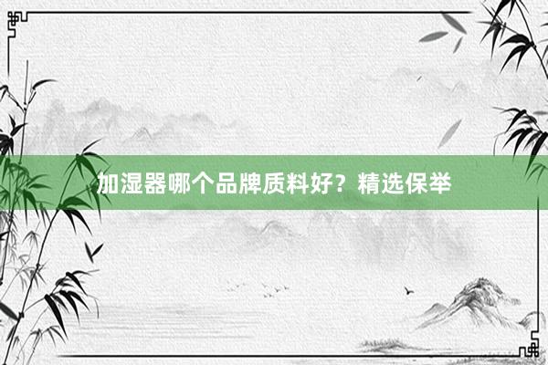 加湿器哪个品牌质料好？精选保举