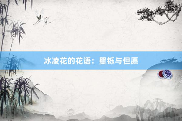 冰凌花的花语：矍铄与但愿
